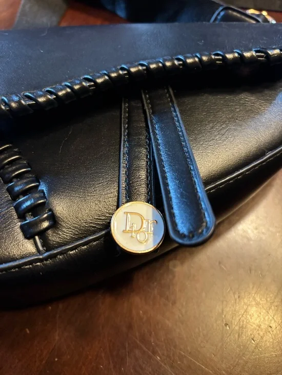 Upcycled Inspired Crossbody Saddle Bag - Picture 2 of 10